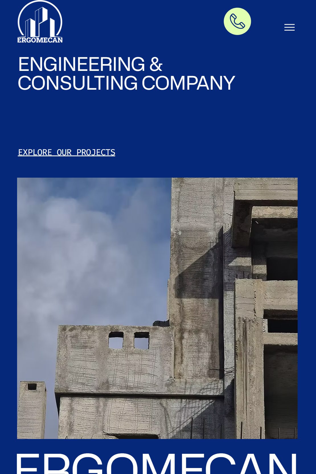 Ergomecan: structural engineering firm site