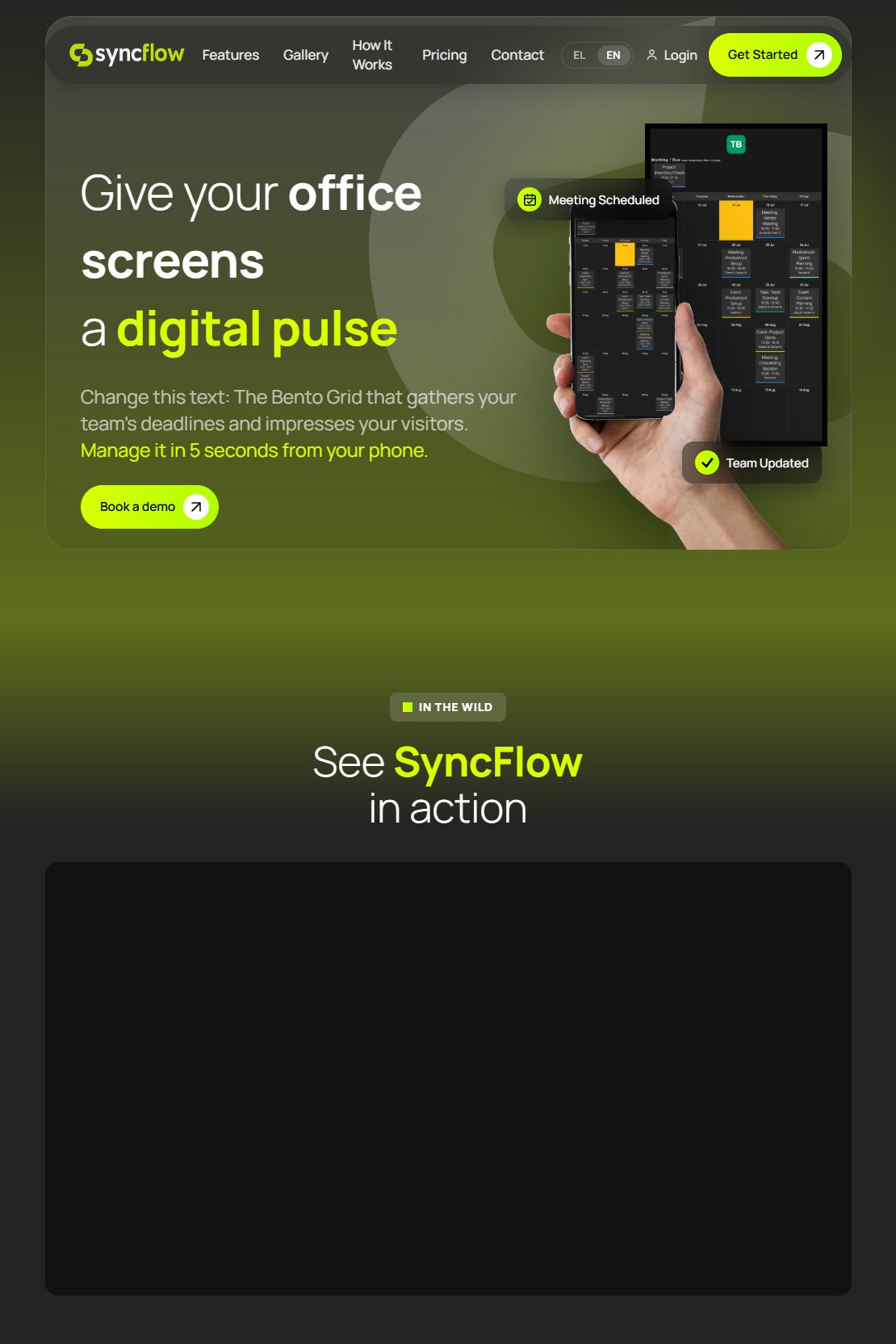 Syncflowboard - office-screen SaaS, built for 33% equity