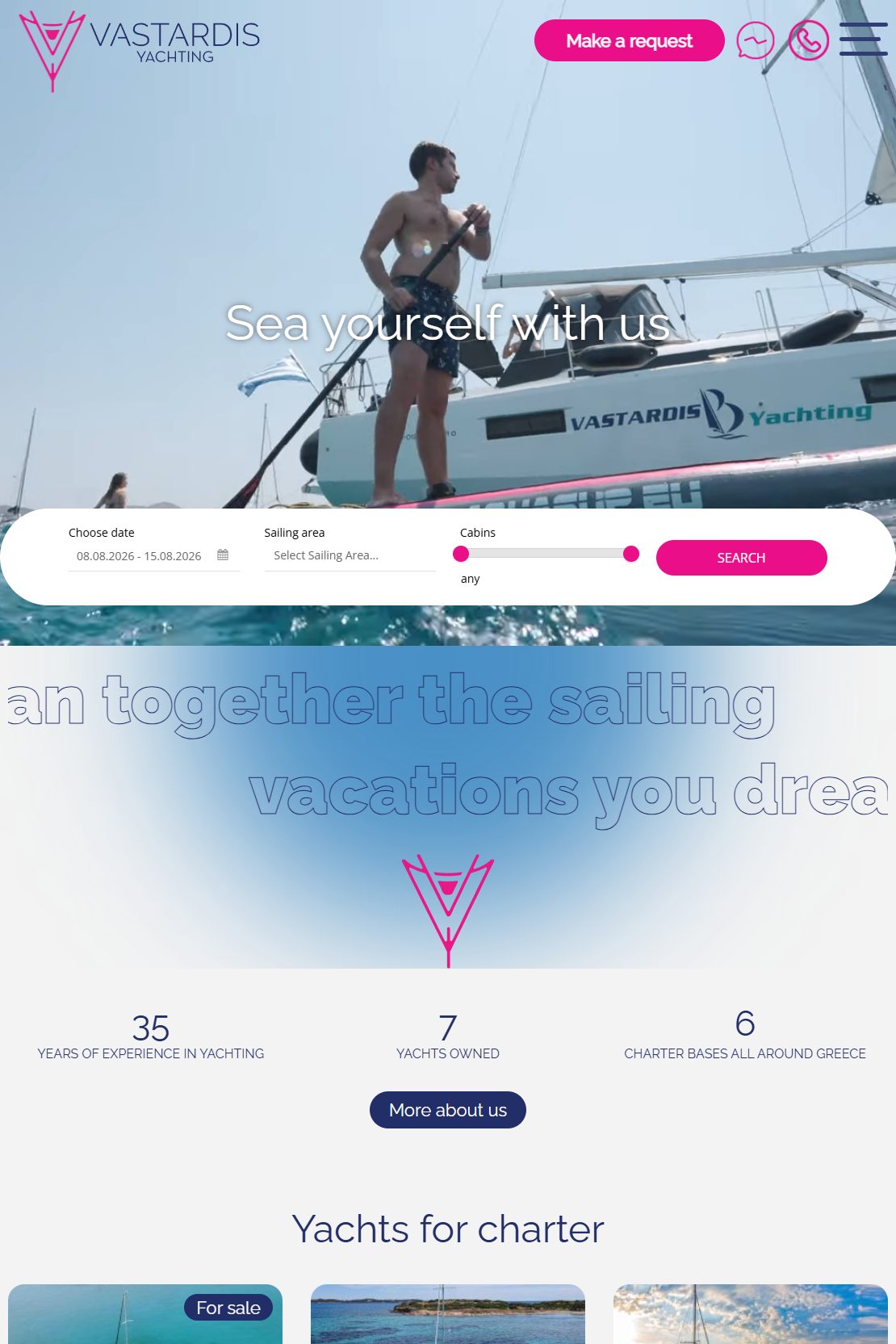 Vastardis Yachting - yacht charter site with live booking